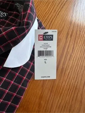 Chaps | Shirts | Nwt Chaps Mens Black And Red Grid Pattern Buttondown ...